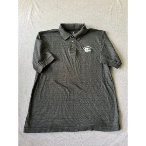 Miami Hurricanes Polo Shirt Adult Small Black Striped Short‎ Sleeve Button Mens.